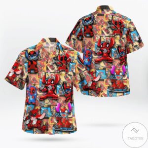 Pew Pew Pew Deadpool Stitch Hawaiian Shirt