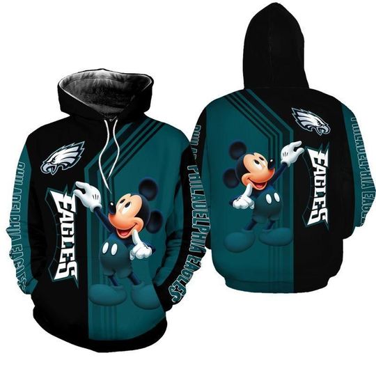 Philadelphia Eagles Mickey Mouse Hoodie 3D All Over Print Hoodie Philadelphia Eagles Mickey Mouse Hoodie 3D All Over Print Hoodie