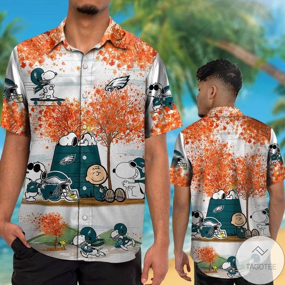 Philadelphia Eagles Snoopy Autumn Hawaiian Shirt Philadelphia Eagles Snoopy Autumn Hawaiian Shirt