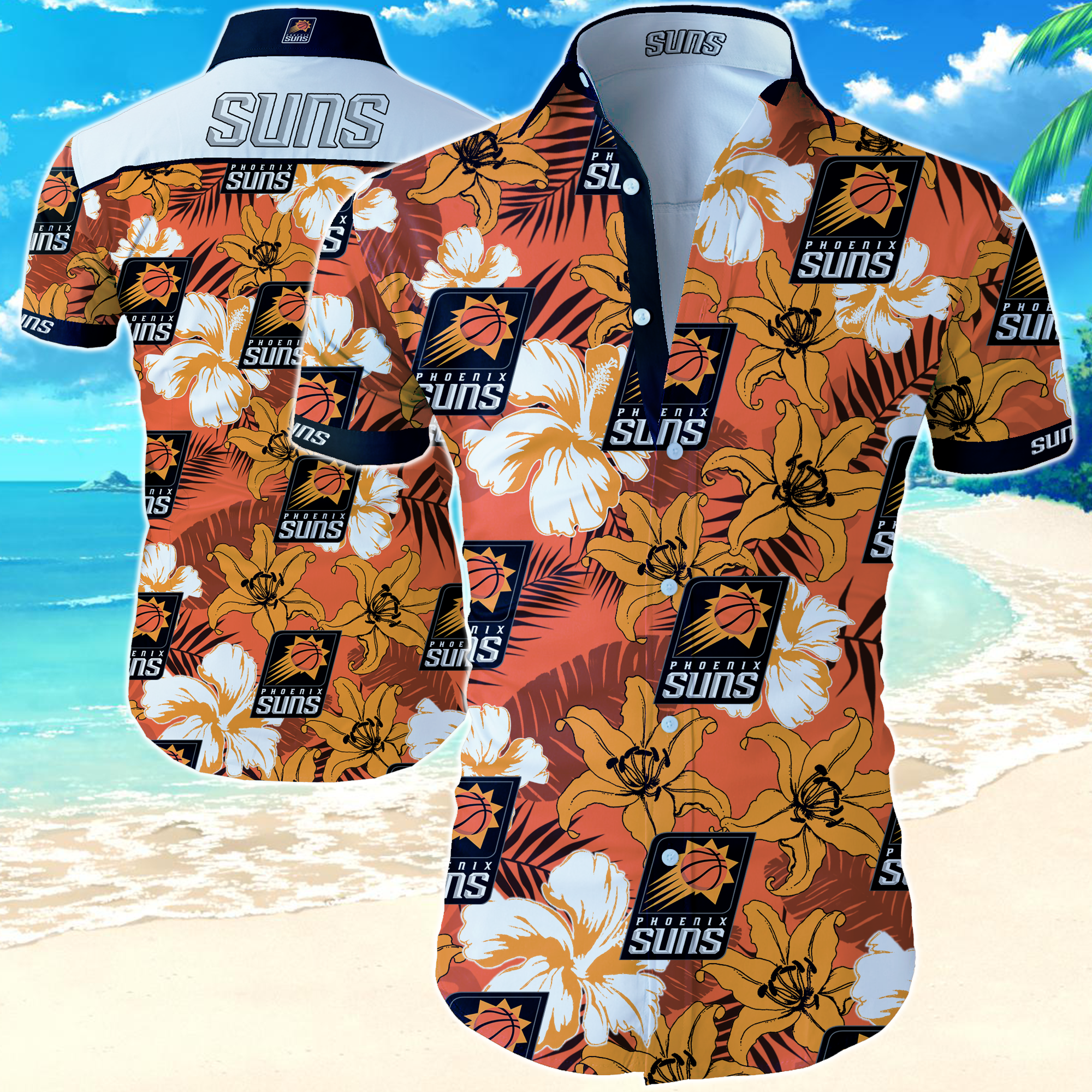 Phoenix Suns Hawaiian Shirt Summer Button Up Phoenix Suns Hawaiian Shirt Summer Button Up