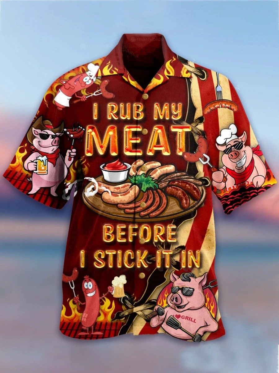 Pig I Rub My Meat Before I Stick It In Hawaiian Shirt Pig I Rub My Meat Before I Stick It In Hawaiian Shirt