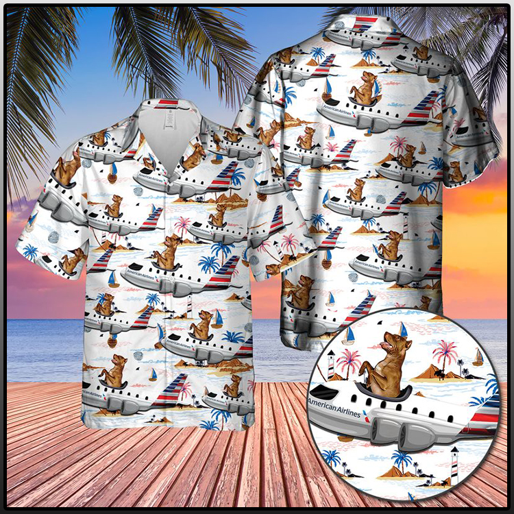 Pit Bull Terrier On Boeing 767323Er Hawaiian Shirt Pit Bull Terrier On Boeing 767323Er Hawaiian Shirt