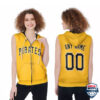 Pittsburgh Pirates Custom Name And Number Sleeveless Zip Hoodie