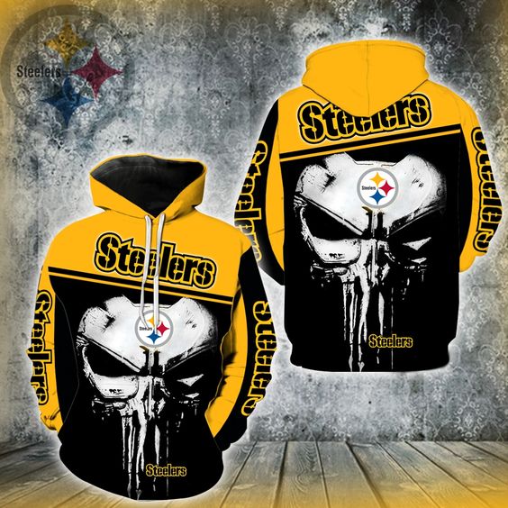 Pittsburgh Steelers Nfl Punisher Skull 3D Hoodie Pittsburgh Steelers Nfl Punisher Skull 3D Hoodie