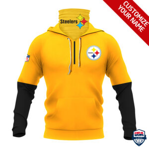 Pittsburgh Steelers Ver 01 Personalized 3D Mask Hoodie