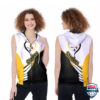Pittsburgh Steelers Yellow Black Heart 3D Sleeveless Zip Hoodie