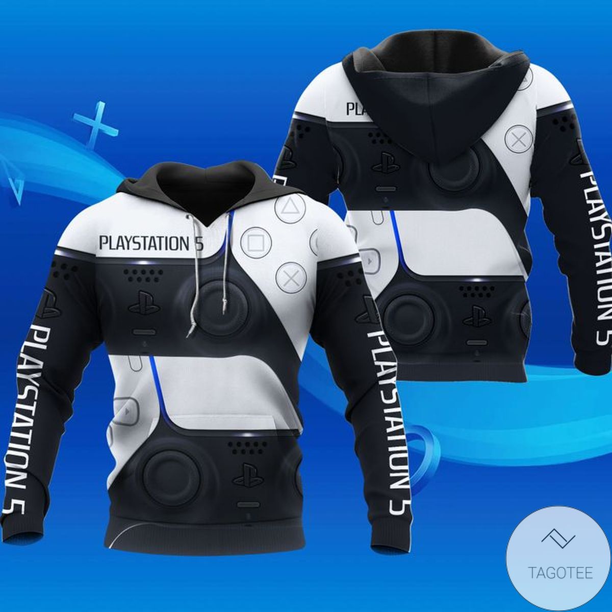 Playstation 5 Black And White Hoodie Playstation 5 Black And White Hoodie