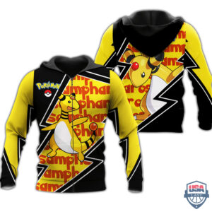 Pokemon Ampharos Costume 3D Zip Hoodie T-Shirt