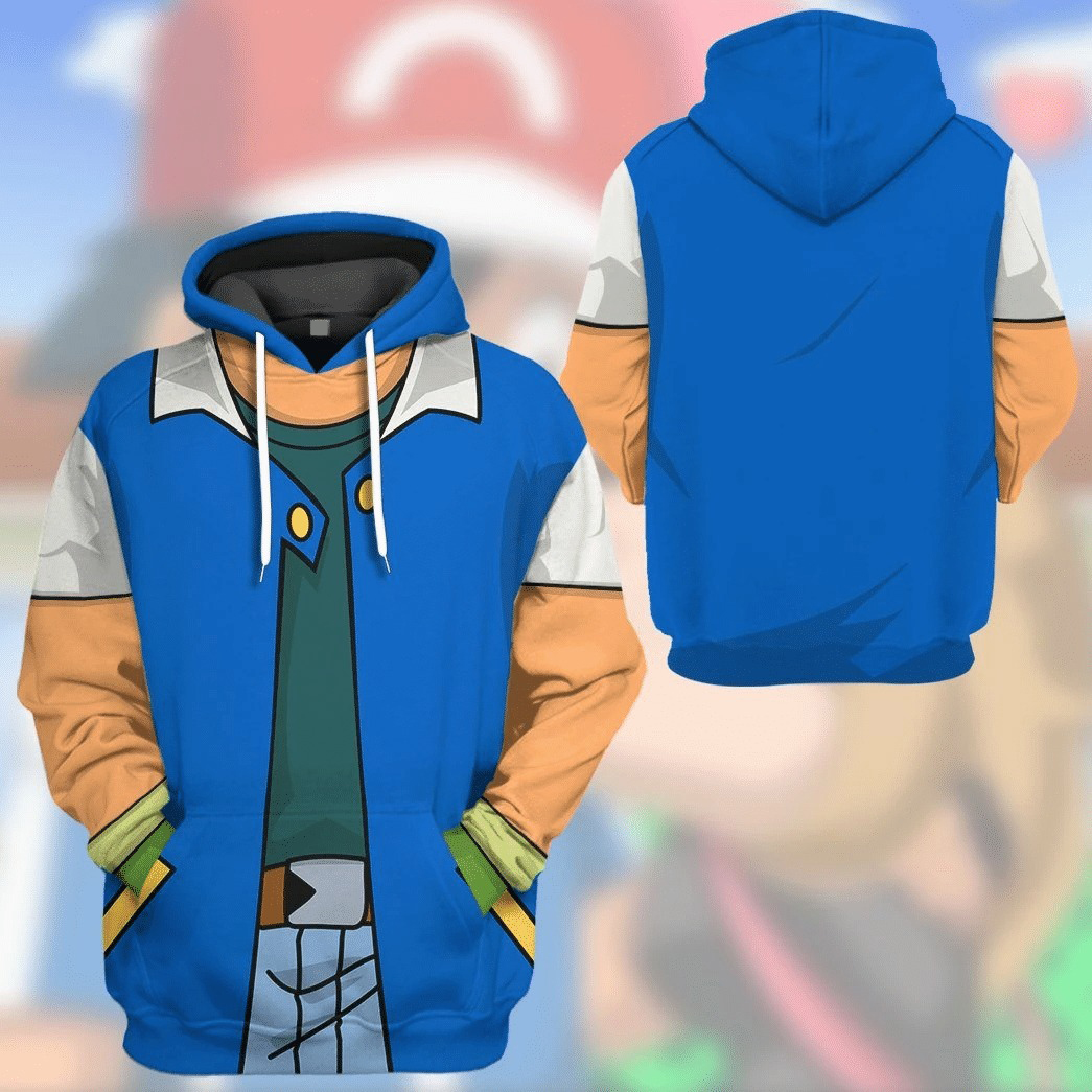 Pokemon Ash Ketchum 3D Hoodie And T-Shirt Pokemon Ash Ketchum 3D Hoodie And T-Shirt