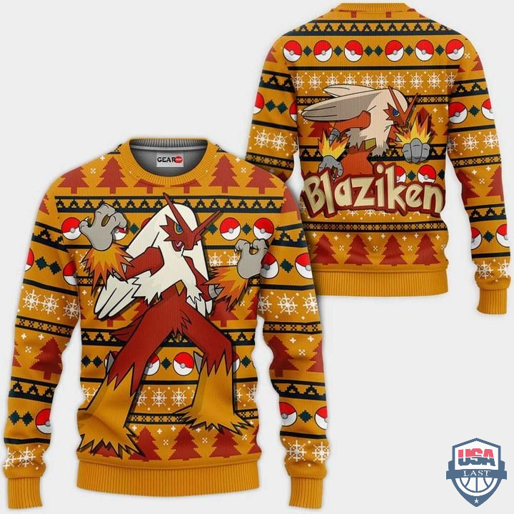 Pokemon Blaziken 3D Ugly Christmas Sweater And Hoodie Pokemon Blaziken 3D Ugly Christmas Sweater And Hoodie