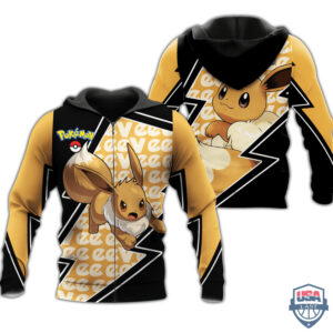 Pokemon Eevee Costume 3D Zip Hoodie T-Shirt