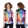 Pokemon Eevee Evolution Rainbow 3D Sleeveless Zip Hoodie