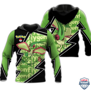 Pokemon Flygon Costume 3D Zip Hoodie T-Shirt