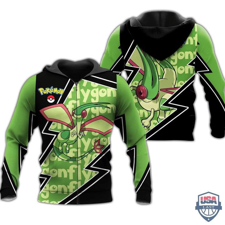 Pokemon Flygon Costume 3D Zip Hoodie T-Shirt Pokemon Flygon Costume 3D Zip Hoodie T-Shirt