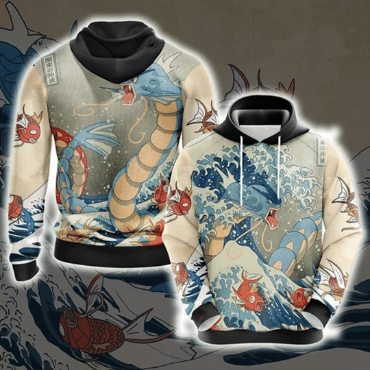 Pokemon Gyarados 3D Hoodie Pokemon Gyarados 3D Hoodie