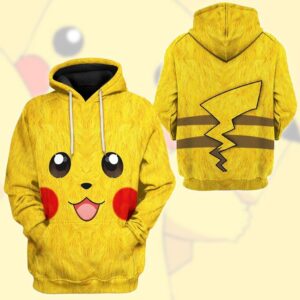 Pokemon Pikachu 3D Hoodie And T-Shirt