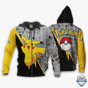 Pokemon Pikachu Anime Mix Manga 3D Hoodie And T-Shirt
