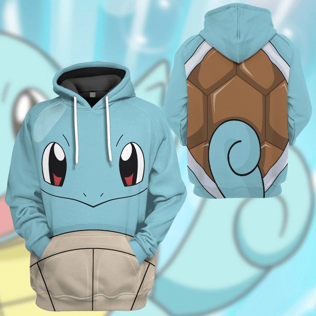 Pokemon Squirtle 3D Hoodie And T-Shirt Pokemon Squirtle 3D Hoodie And T-Shirt
