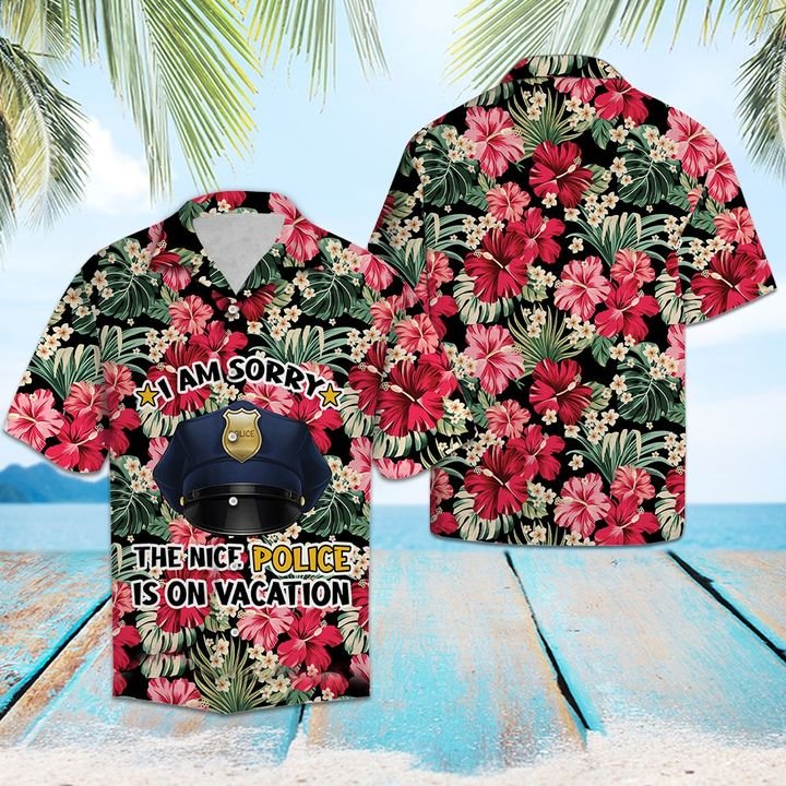 Police On Vacation Hawaiian Shirt Summer Button Up Police On Vacation Hawaiian Shirt Summer Button Up