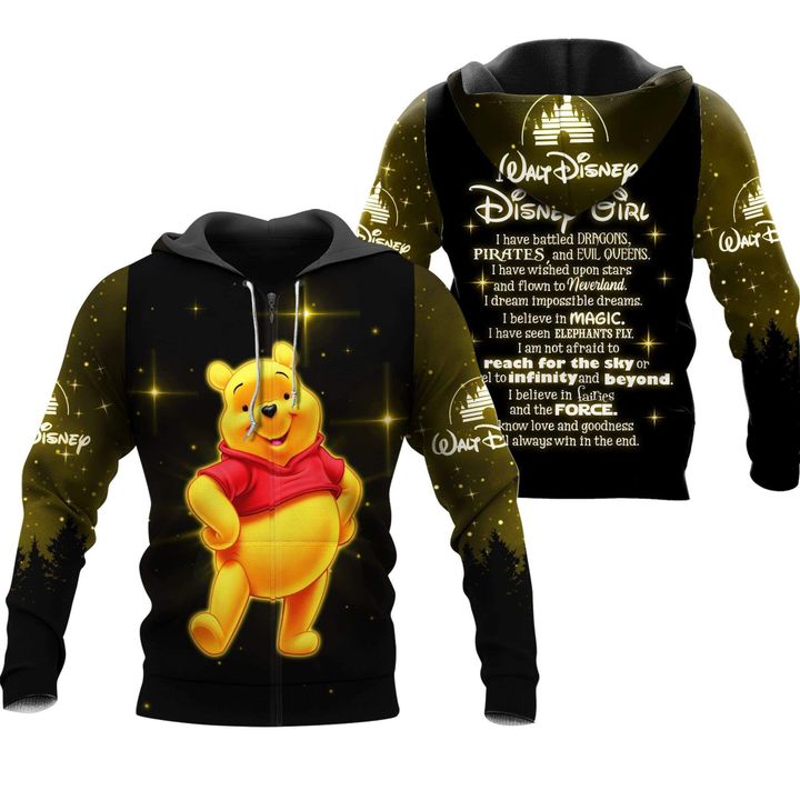 Pooh Walt Disney Disney Girl 3D Hoodie Pooh Walt Disney Disney Girl 3D Hoodie