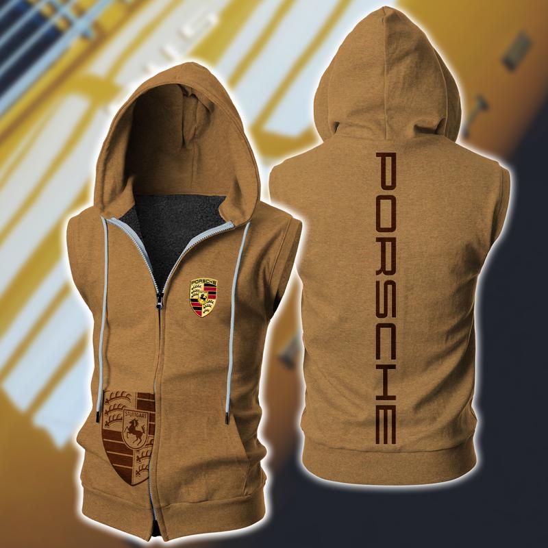 Porche Ag Sleeveless Vest Zip Hoodie Porche Ag Sleeveless Vest Zip Hoodie