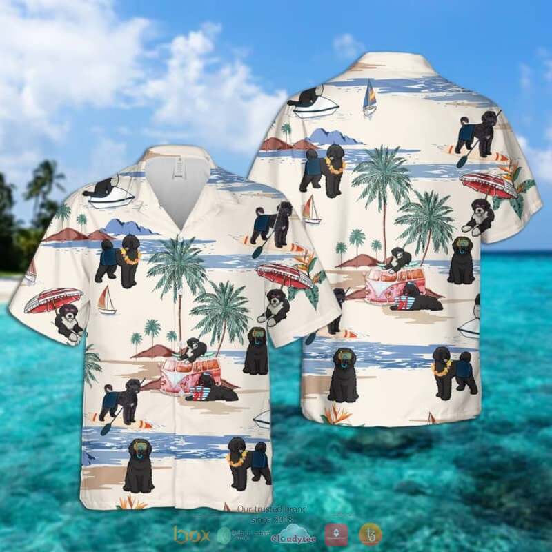 Portuguese Water Dog Summer Beach Hawaiian Shirt Portuguese Water Dog Summer Beach Hawaiian Shirt