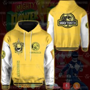 Power Rangers Mighty Morphin Saber Tooth Personalized Custom 3D All Over Printed Hoodie