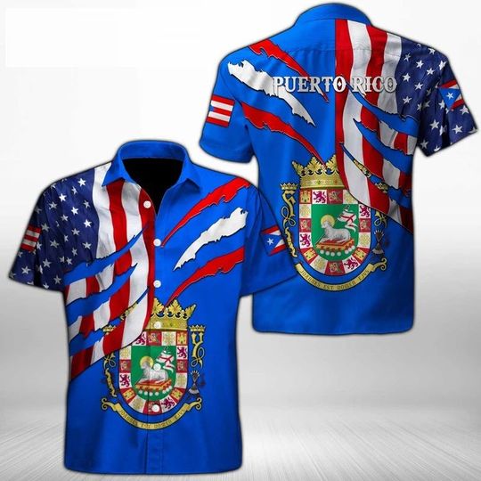 Puerto Rico Hawaiian Shirt Summer Button Up Puerto Rico Hawaiian Shirt Summer Button Up
