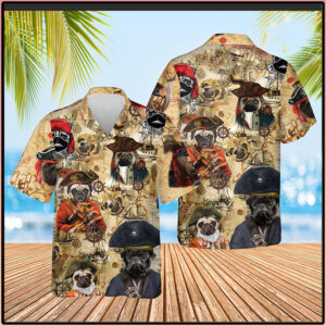 Pug Pirate Hawaiian Shirt