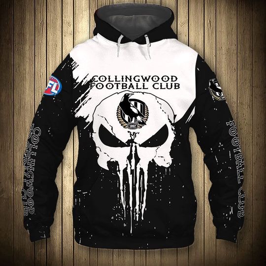 Punisher Skull Collingwood Football Club 3D Hoodie Punisher Skull Collingwood Football Club 3D Hoodie
