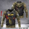 Punisher Skull Germany Custom Name 3D Hoodie