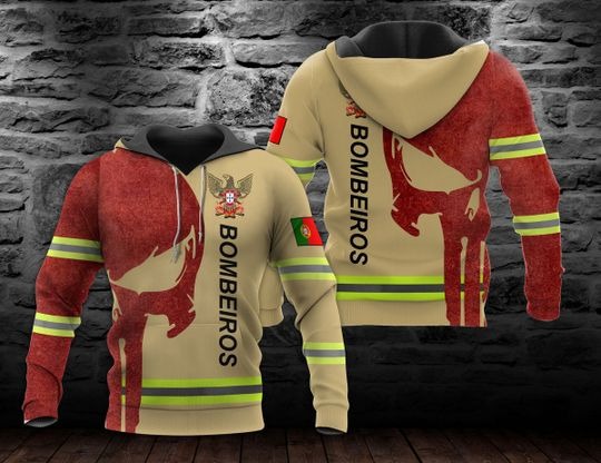 Punisher Skull Portugal Bombeiros 3D Hoodie Punisher Skull Portugal Bombeiros 3D Hoodie