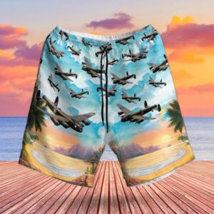 Raf Historical Lancaster Bomber Hawaiian Shirt
