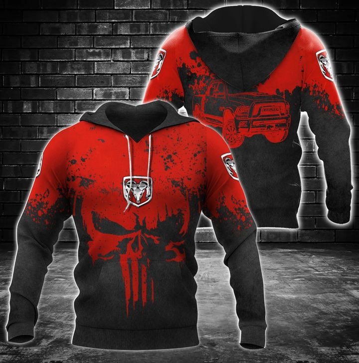 Ram Truck Punisher Skull 3D Over Print Hoodie Ram Truck Punisher Skull 3D Over Print Hoodie