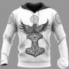 Raven Hammer Vegvisir Yggdrasil Viking Hoodie