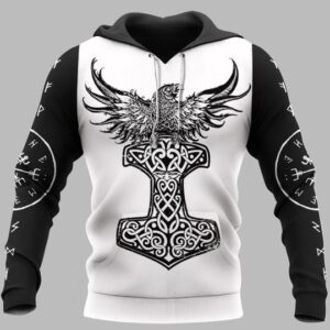 Raven Hammer Yggdrasil Tree Of Life 3D Hoodie And Shirt