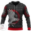Raven Rune Viking 3D Pullover Hoodie