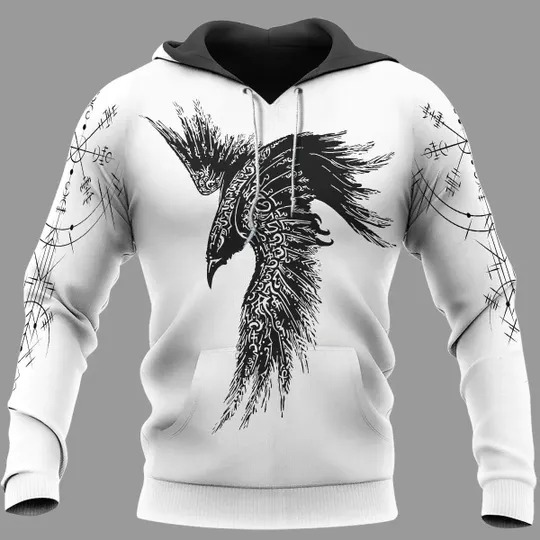 Raven Vegvisir Viking 3D Hoodie Raven Vegvisir Viking 3D Hoodie
