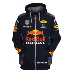 Red Bull Honda Custom Name 3D All Over Print Hoodie