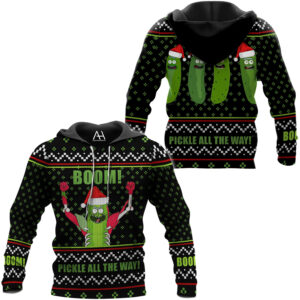 Rick And Morty Pickle All The Way Christmas 3D Shirt