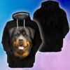 Rottweiler Face Lover 3D Full Print Hoodie And Shirts