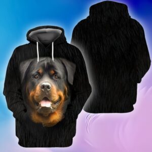 Rottweiler Face Lover 3D Full Print Hoodie And Shirts