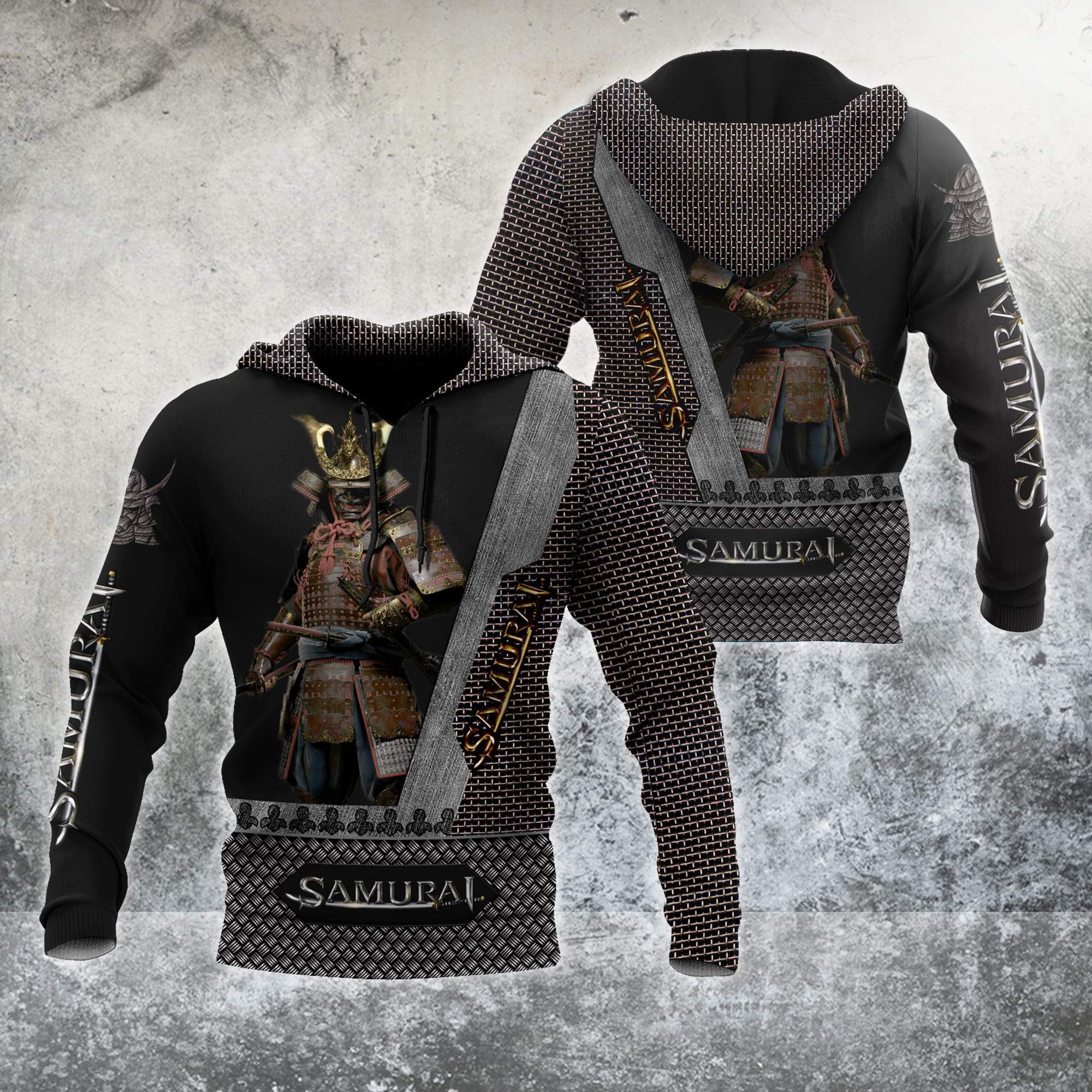 Samurai All Over Printed Hoodie And T-Shirt Samurai All Over Printed Hoodie And T-Shirt