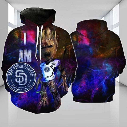 San Diego Padres Baby Groot Over Print Full 3D Hoodies San Diego Padres Baby Groot Over Print Full 3D Hoodies