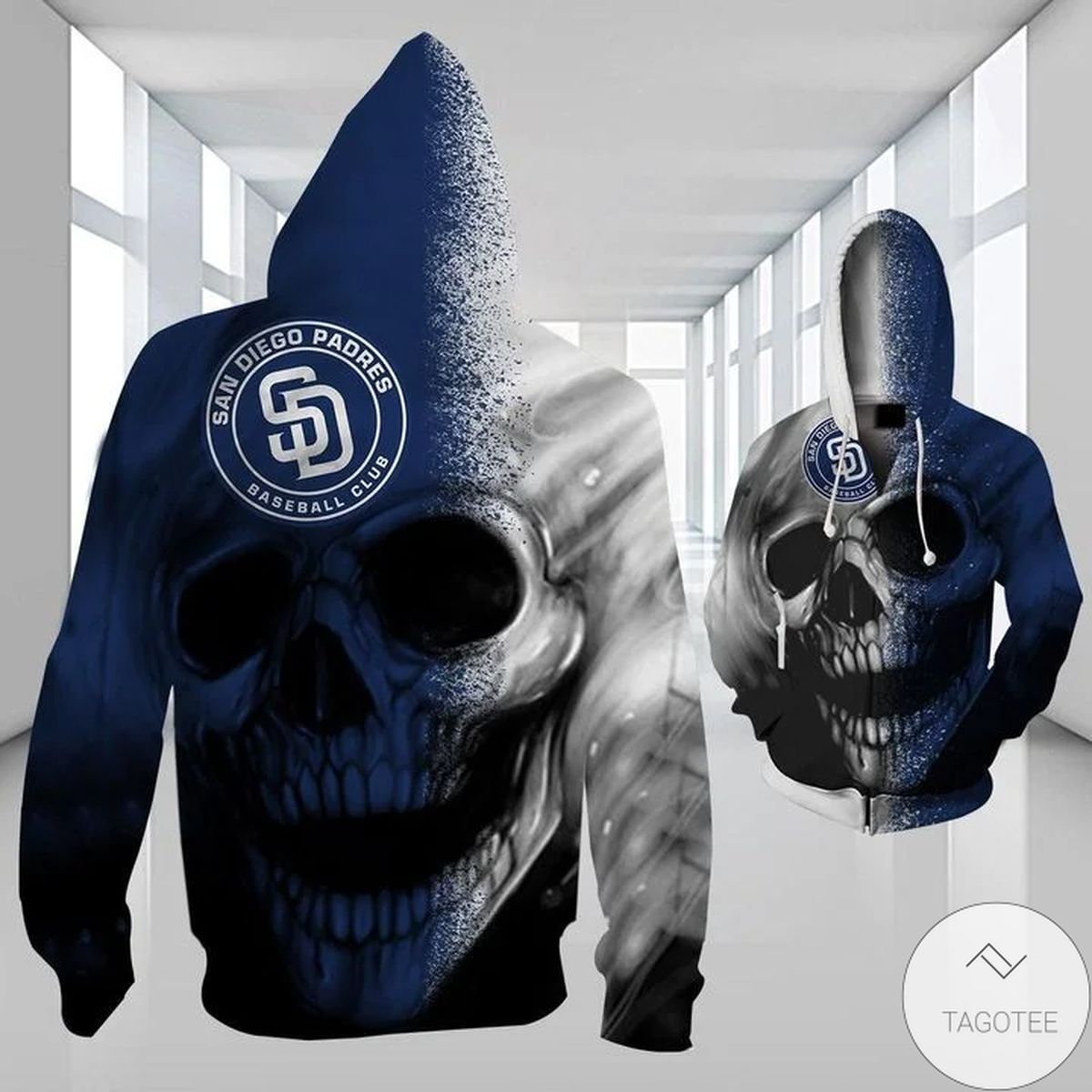 San Diego Padres Skull 3D Hoodie San Diego Padres Skull 3D Hoodie