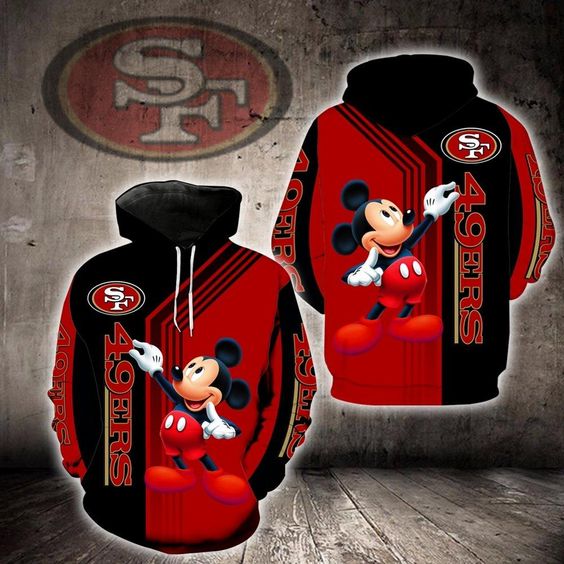 San Francisco 49Ers Mickey Mouse 3D Hoodie San Francisco 49Ers Mickey Mouse 3D Hoodie