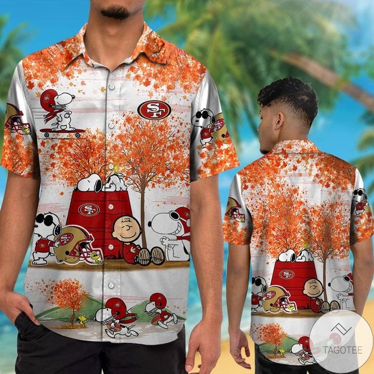 San Francisco 49Ers Snoopy Autumn Hawaiian Shirt San Francisco 49Ers Snoopy Autumn Hawaiian Shirt