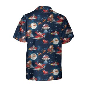 Santa Claus And Reindeer In Space Christmas Hawaiian Shirt
