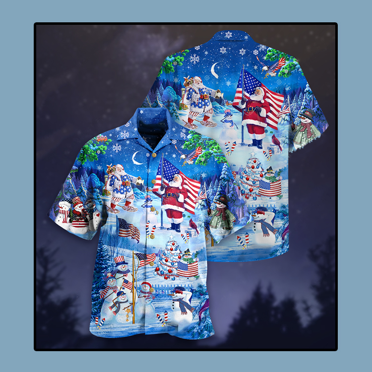 Santa Clause America Merry Xmas Hawaiian Shirt Santa Clause America Merry Xmas Hawaiian Shirt