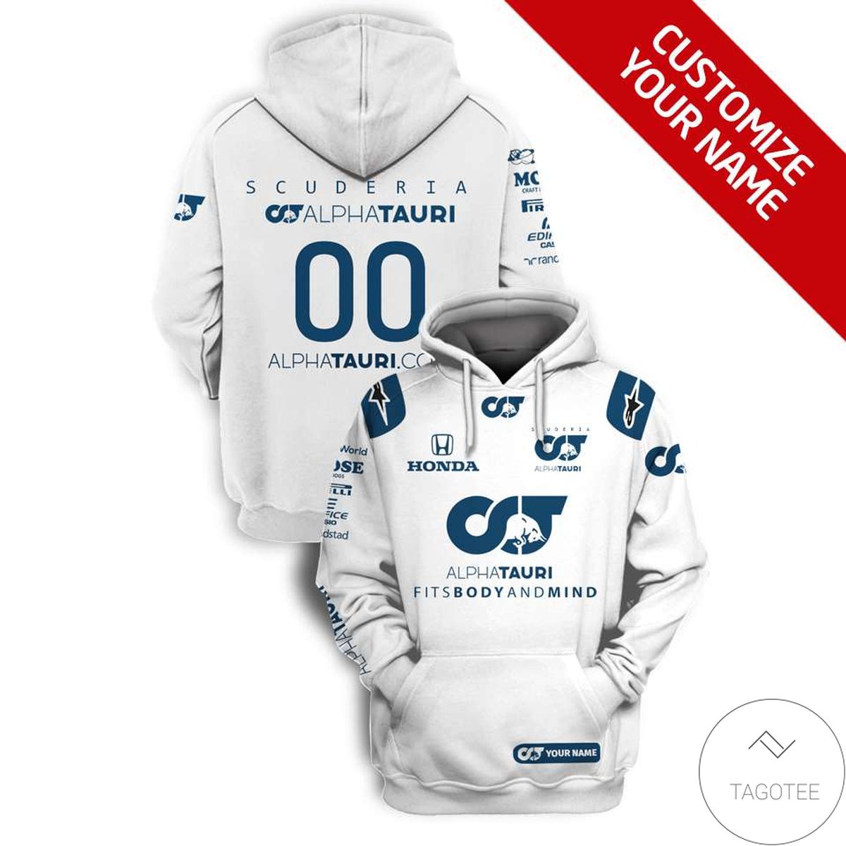 Scuderia Alphatauri Formula F1 3D Hoodie Scuderia Alphatauri Formula F1 3D Hoodie